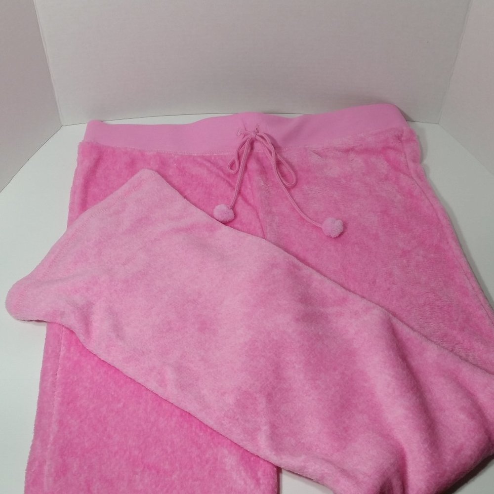 Super Soft Fleece Pajama Pants Solid Pink Large